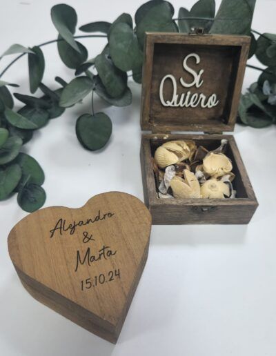 cajita madera para anillos boda