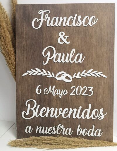 CARTEL DE BIENVENIDA BODA VERTICAL