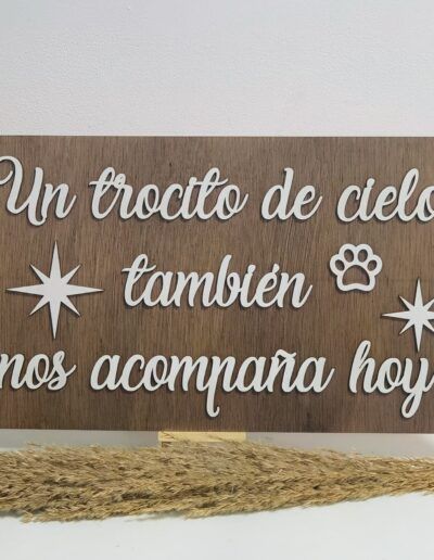 CARTEL DE BODA TROCITO DE CIELO HORIZONTAL HUELLA