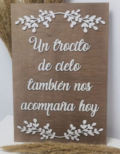 CARTEL DE BODA TROCITO DE CIELO VERTICAL FLORES