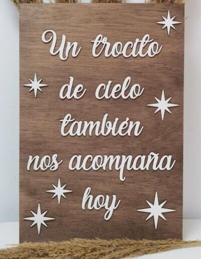 CARTEL DE BODA TROCITO DE CIELO VERTICAL LUCEROS