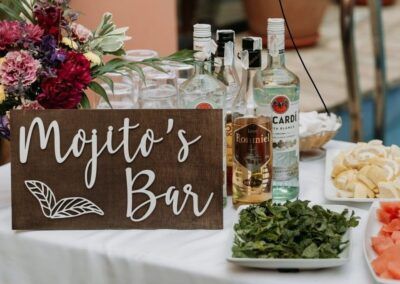 Cartel rincon boda mojitos bar