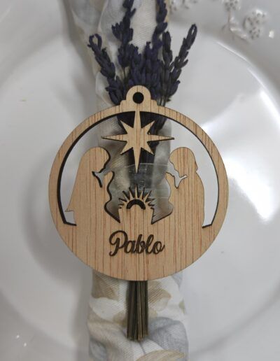 REGALOS BODA PARA INVITADOS MARCASITIOS MADERA NAVIDEÑO BOLA DE NAVIDAD PORTAL DE BELEN
